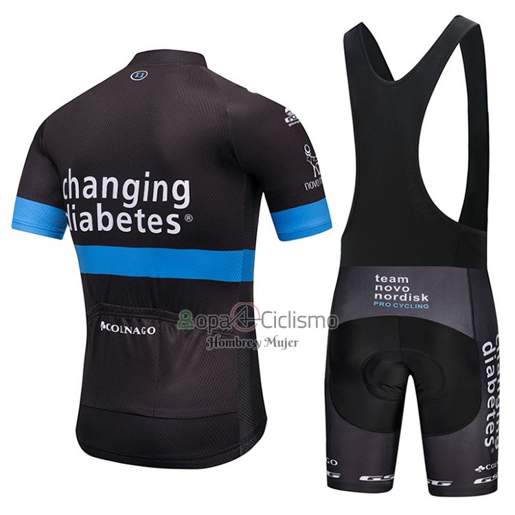 Novo Nordisk Ropa Ciclismo Culotte Corto 2018 Hombre Mangas Cortas Negro y Azul